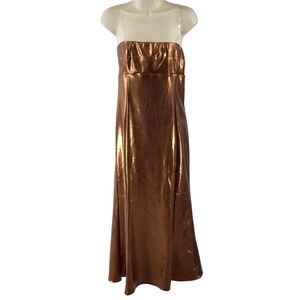 Loragal Strapless Metallic Copper Dress